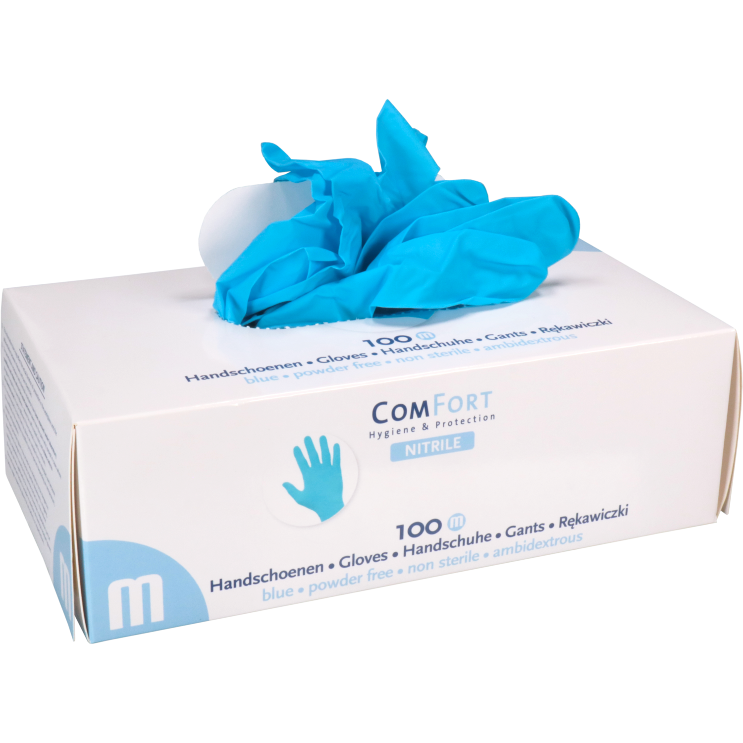 ComFort Handschoen, Nitril, ongepoederd, Blauw 10x100 Stuks 