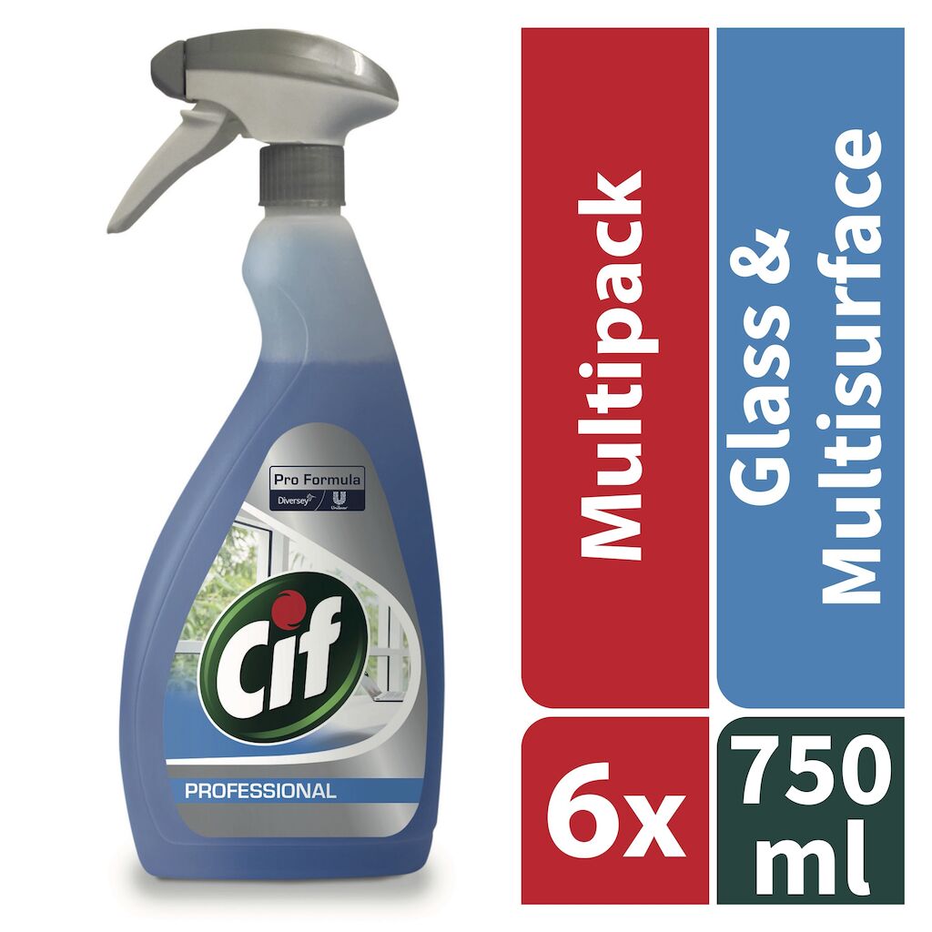 Cif Pro Formula Glas & Interieur Reiniger 6x0.75L