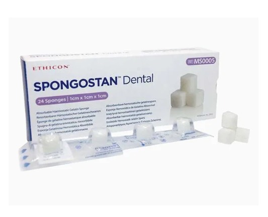 ETHICON Steriele Tampon voor Implant Spongostan Dental 24 Stuks ( Jelatin!!!) 
