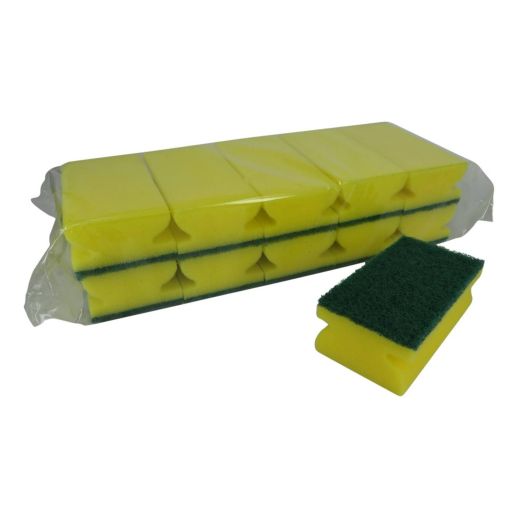 Schuursponsjes Krasvrij Easy Grip Yellow 6x10-pack