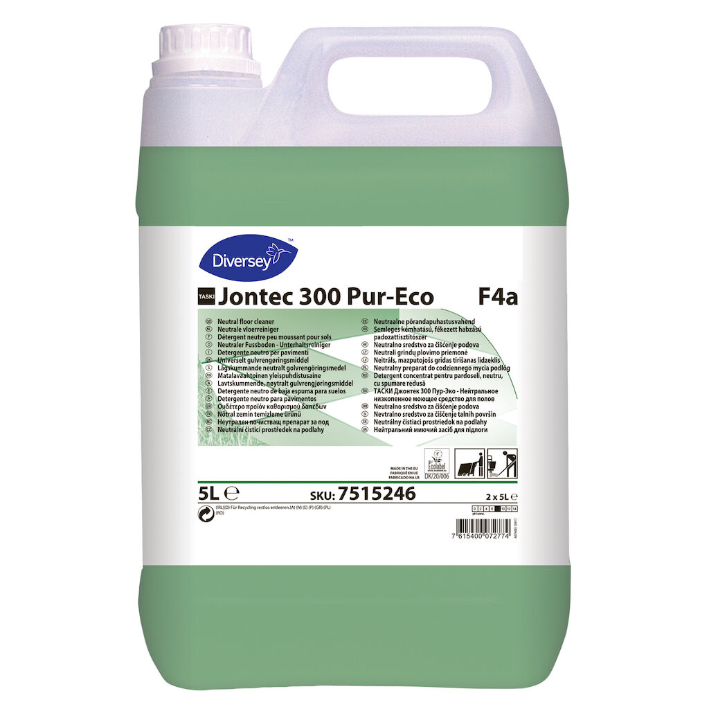 TASKI Jontec 300 Pur-Eco F4a Low foam, neutral floor cleaner 2x5L 