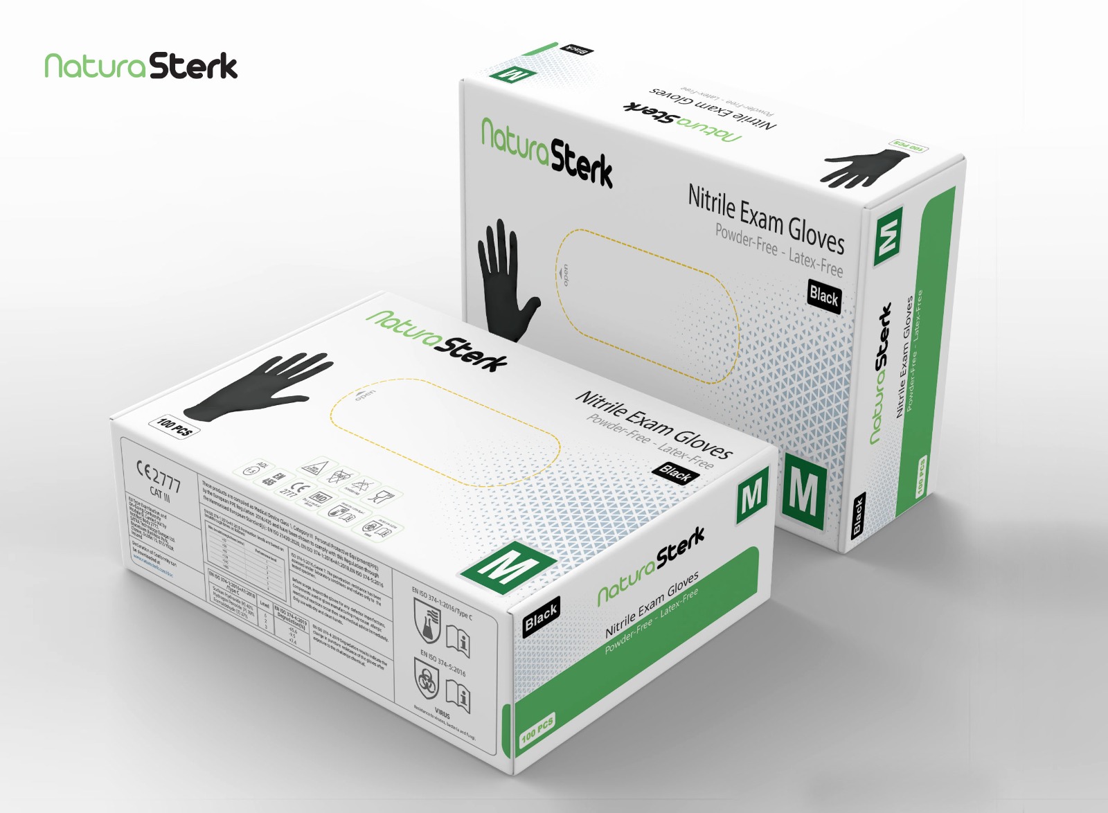 NaturaSterk Nitrile Black 3,5 gr Large 10x100 Stuks