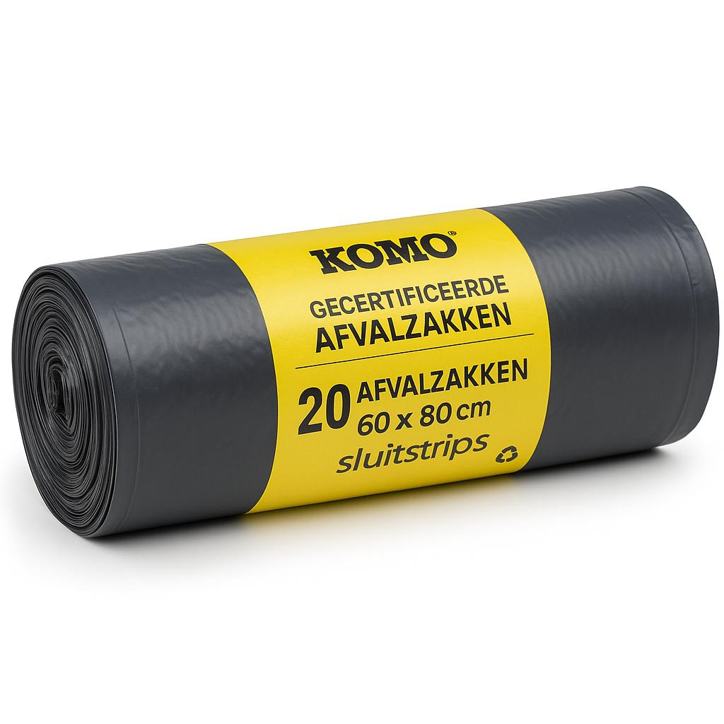 Komo Afvalzak Recy Grijs 60x80cm T50 20x20 Stuks