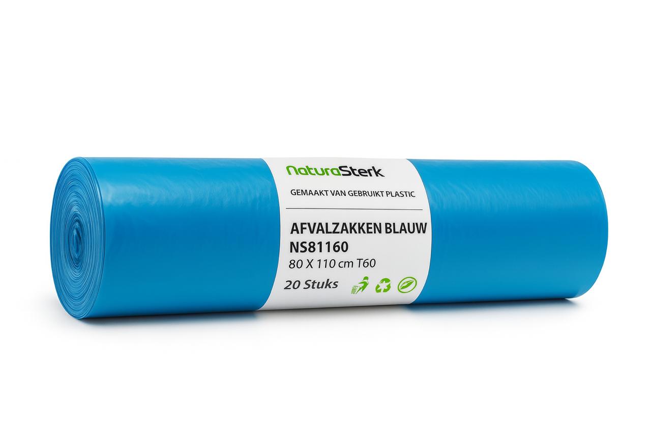NaturaSterk Recy Afvalzak Blauw 80x110cm T60 10x20 Stuks