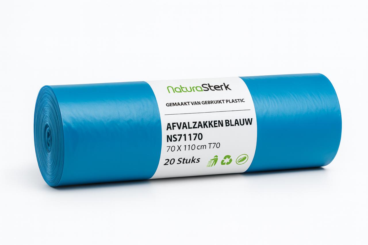 NaturaSterk Recy Afvalzak Blauw 70x110cm T70 10X20 Stuks