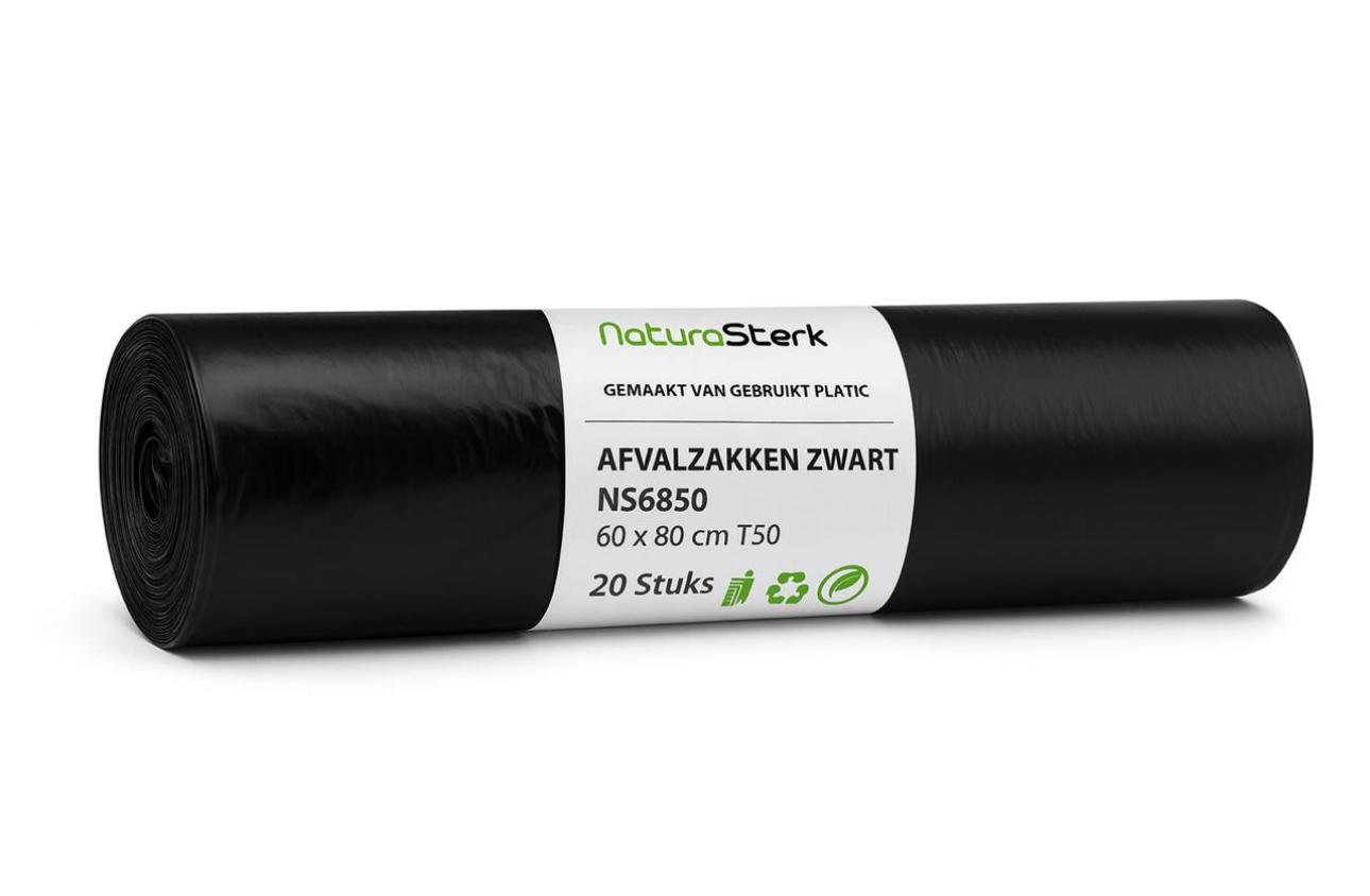 NaturaSterk Recy Afvalzak Grijs 60x80cm T50 50L 20x20 Stuks