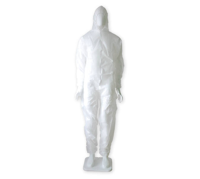 Coverall PP Non Woven Wit Met ritssluiting PP 35 gsm XL 50 Stuks 