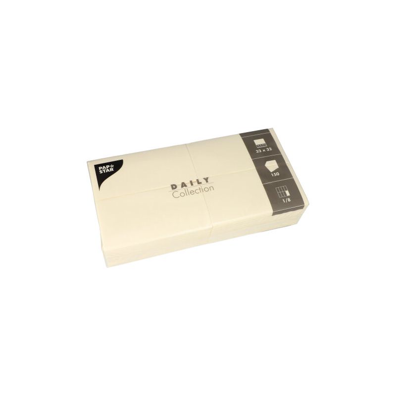 Servetten DAILY Collection 1/8 Vouw 32x32cm champagne 6x150 Stuks
