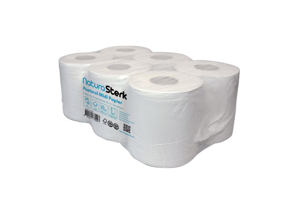 NaturaSterk Poetspapier, 6 Rollen Cel 2-lgs 4 kg