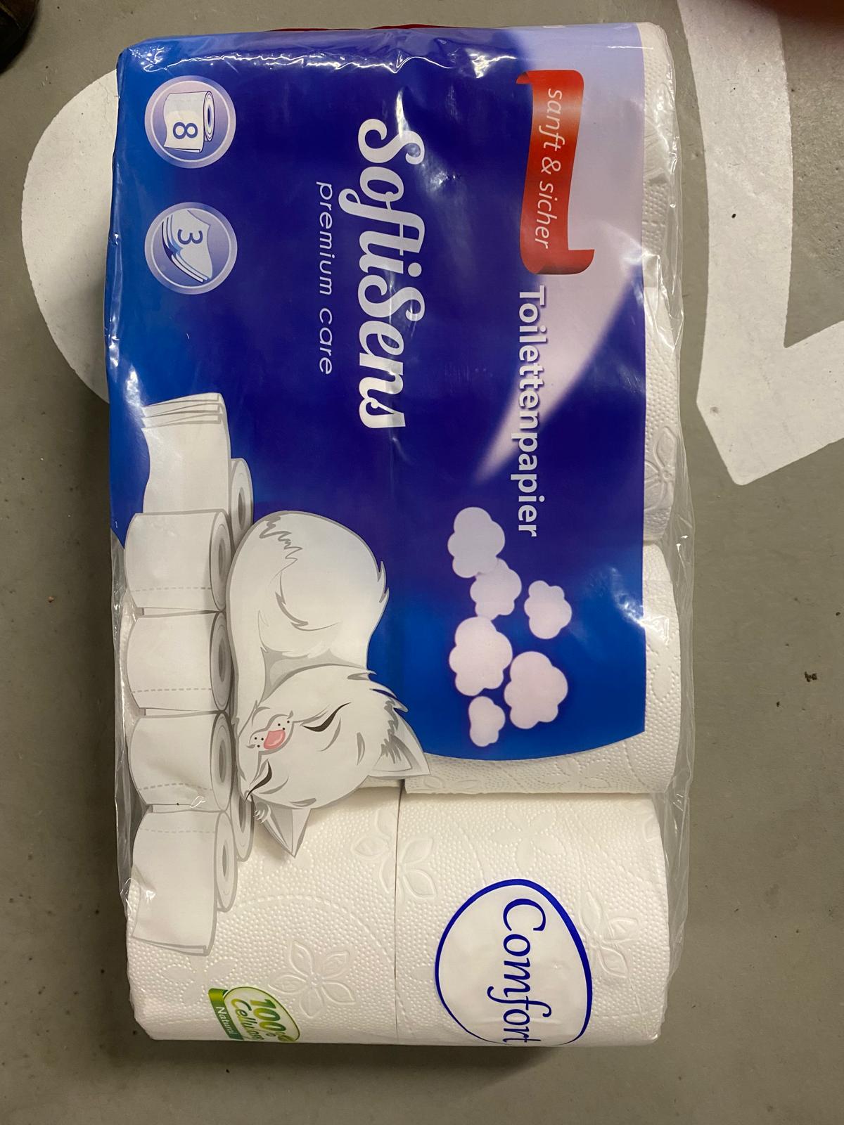 Toiletpapier 3 Laags 150 vellen 8 Rollen x 8 Stuks
