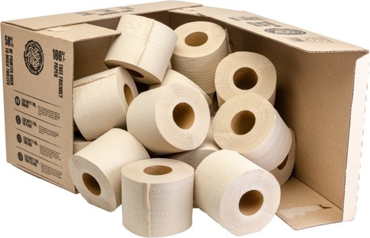 Bamboe Toiletpapier 2 Laags 300 vellen 24 Rollen Naked Wrapless