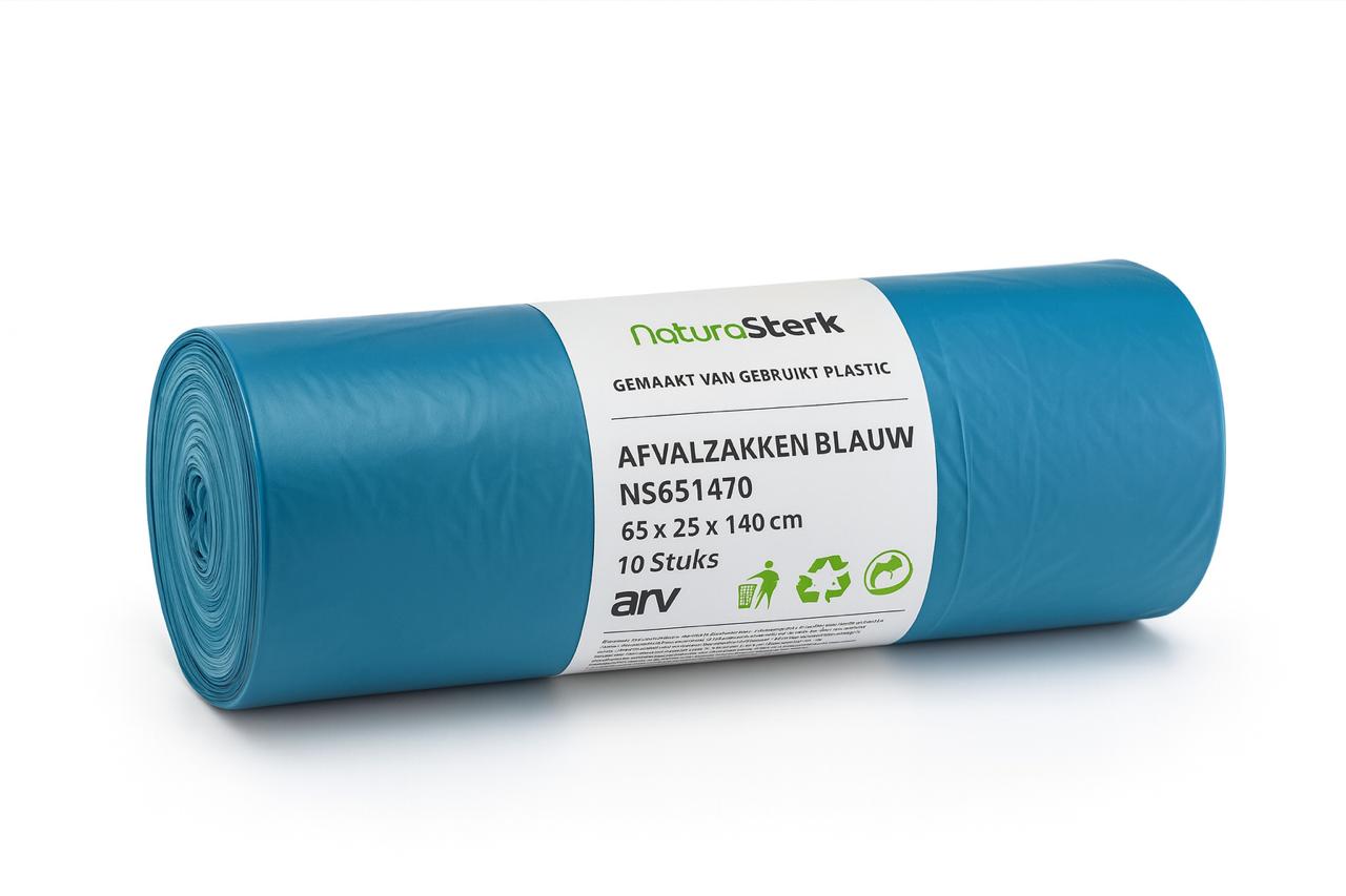 NaturaSterk Recy Afvalzak Blauw 65/25x140cm T70 10x10 Stuks
