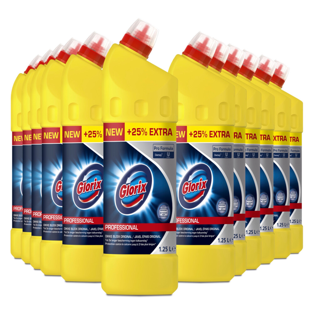 Glorix Toiletreiniger Dikke Bleek Original 1,25Lx12 Stuks